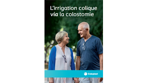 Visuel du livret Coloplast sur l'irrigation colique via la colostomie